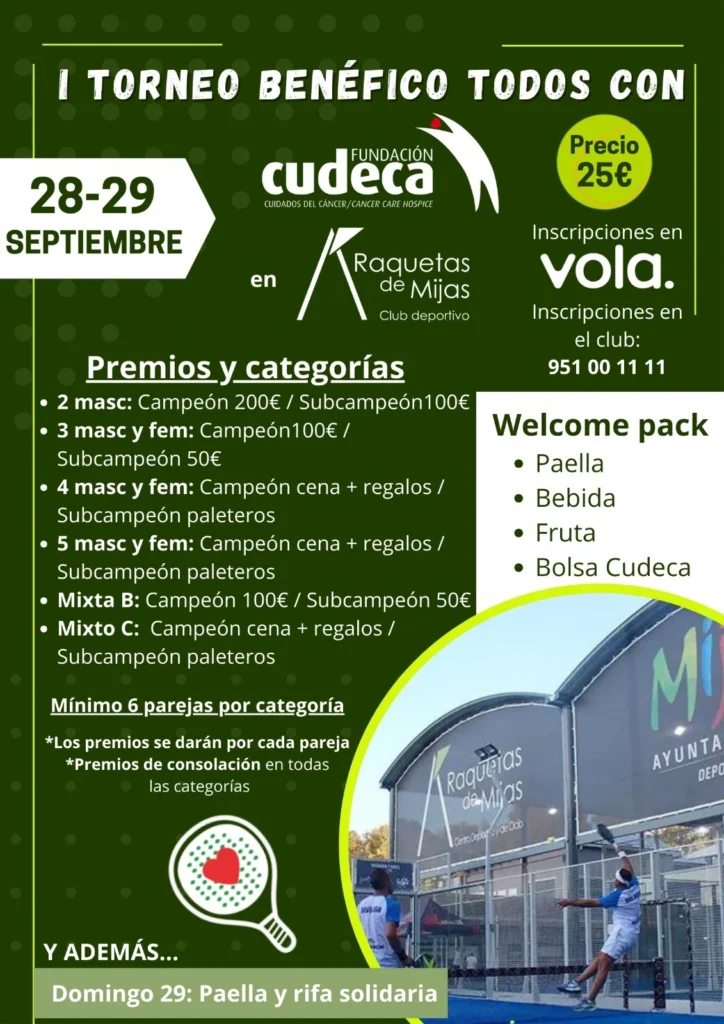Cartel torneo benéfico Cudeca