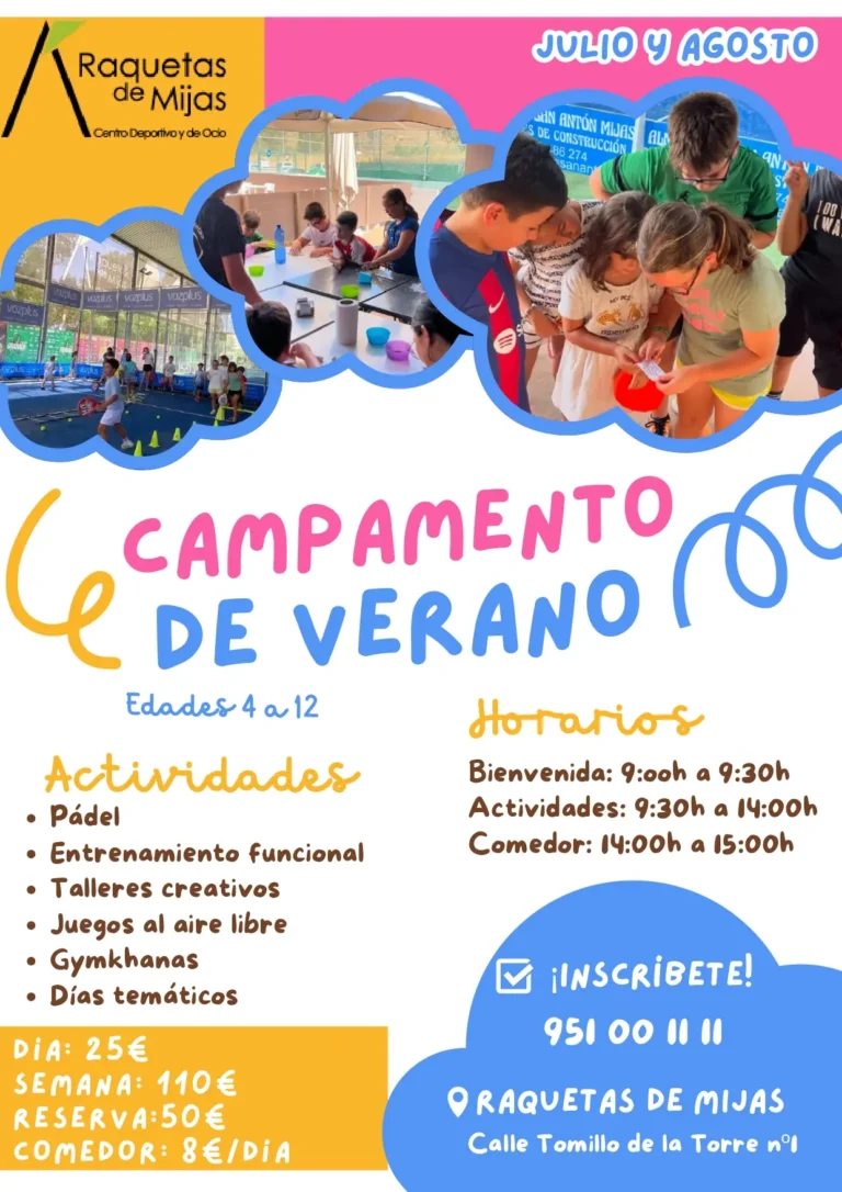 Campamento verano infantil 2025 Raquetas Mijas