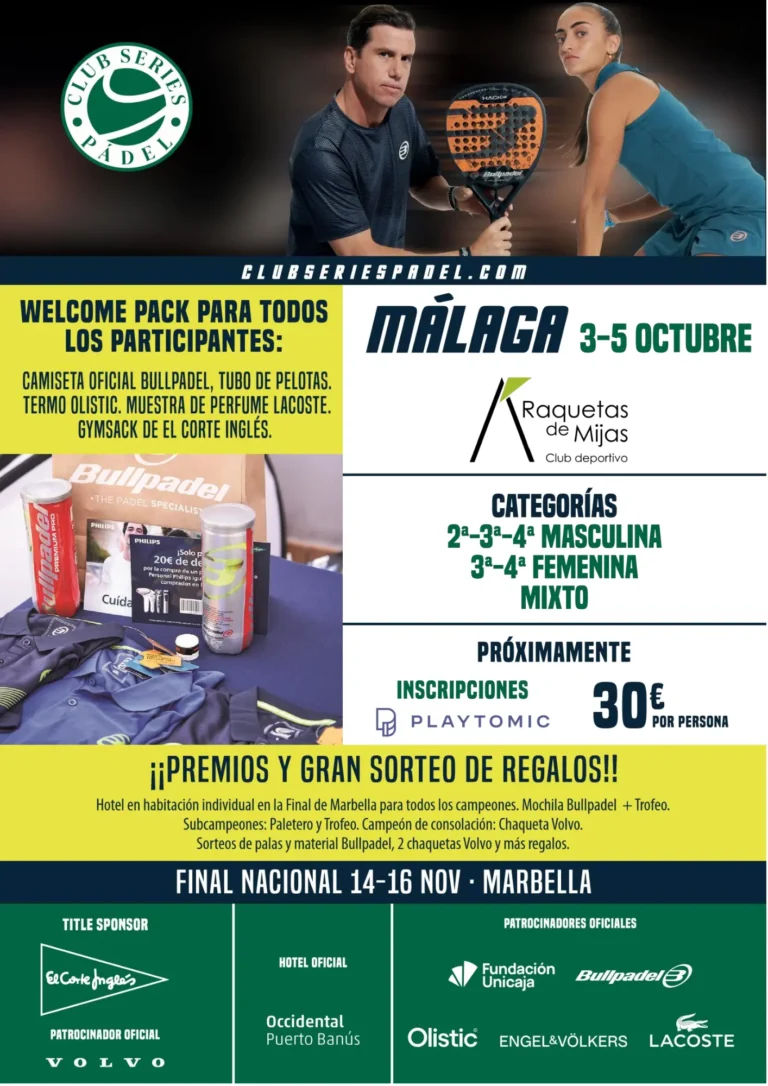 CLUB SERIES PADEL MÁLAGA 3-5 OCTUBRE